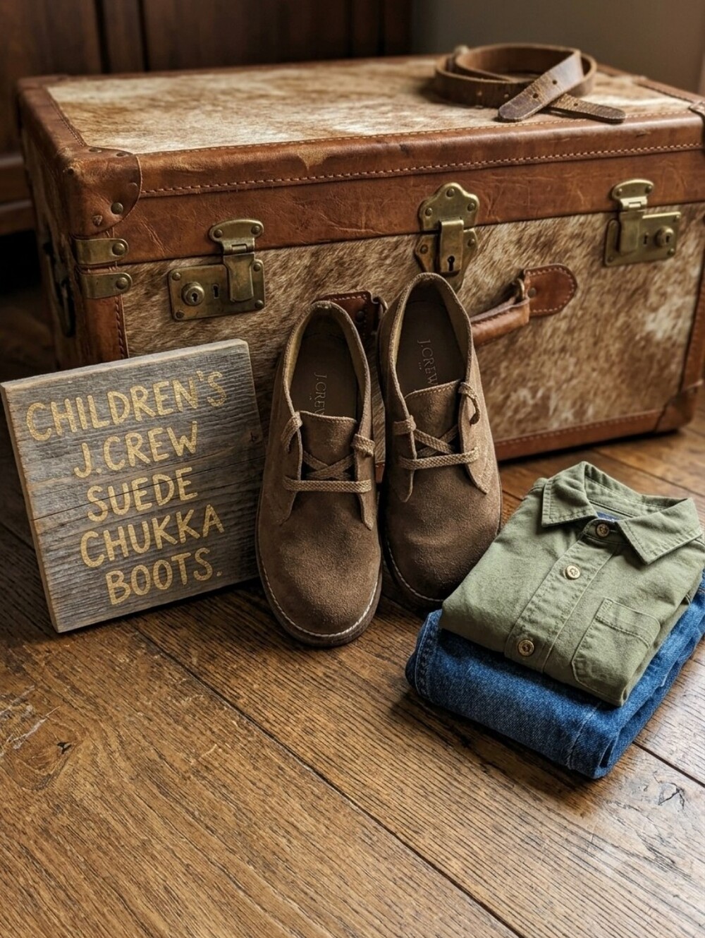 J.Crew Calvart Brown Suede Lace-Up Chukka Desert Boots Boys Size 13